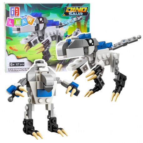 2-ühes konstruktorikomplekt dinosaurus robot tyrannosaurus rex 67 tk