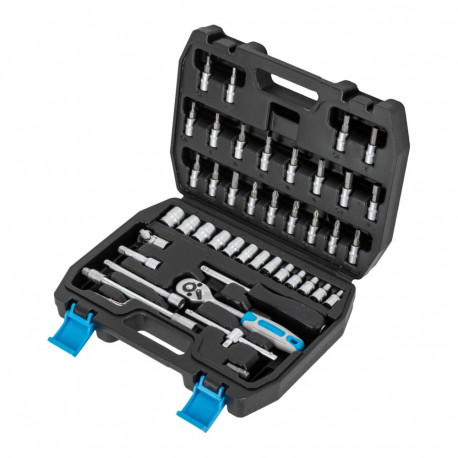 Zestaw 46 szt nasadek i końcówek 1/4'', 4-14mm