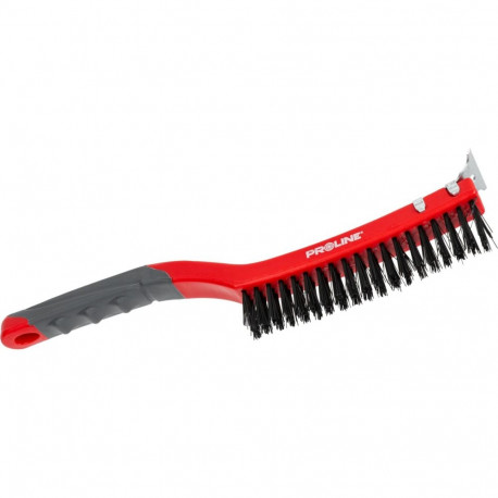 Szczotka druciana - nylon, 3x19 rzędów, 340mm, proline