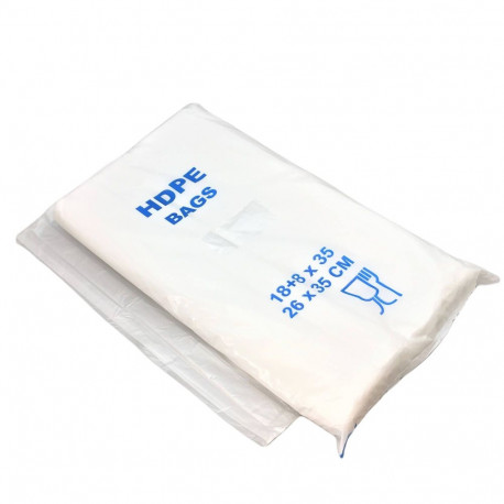 Plastic bag 180+80x350mm (260x350mm) HDPE 9mic transparent 800pcs