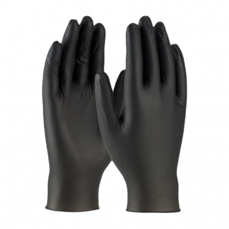 Rubber gloves/nitrile gloves without powder M black 100 pcs in a box Santex