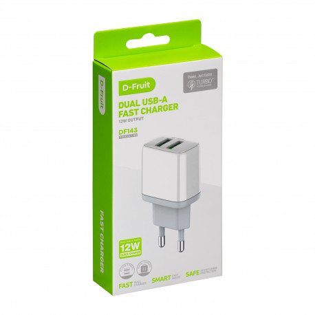 D-Fruit laadija 12W 2xUSB-A DF143