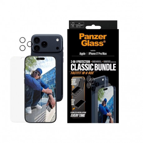 PanzerGlass 2-in-1 Classic Bundle | Screen Protector/Lens protector | Apple | iPhone 17 Pro Max | Tr