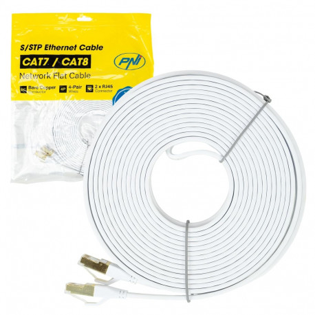 Lame võrgukaabel S/STP CAT8 PNI U8100W, Patch, 2 x RJ45, 4 paari juhtmeid, 28AWG, vask, 40 Gbps, 200