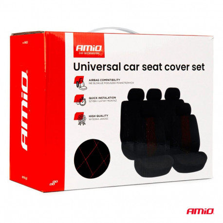 Istmekatete komplekt 9 osa, must/punane