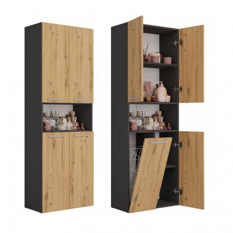 Topeshop NEL 1K DK ANT/ART KP vannitoa hoiukapp grafiit, tamm