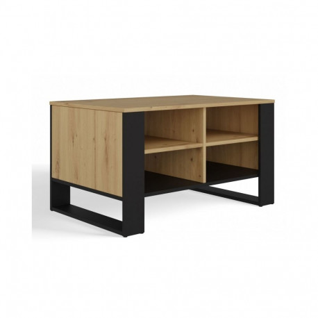 MODERN 4P ARTISAN COFFEE TABLE WITH BLACK LEGS