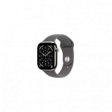 Apple Watch Series 11 GPS + Cellular 46mm Natural Titanium Case with Stone Grey Sport Band - S/M