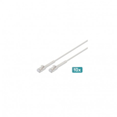 Digitus CAT 6A F-FTP bendable patch cord, copper, 2 m, gray, 10 pieces