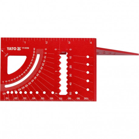 Yato YT-70796 3D alumiiniumist nurkkulma, 100mm, 150mm, 45°, 90°, millimeetriskaala, nurgamõõdik x2,