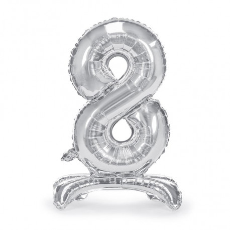 PartyDeco fooliumist õhupall alusel, 70 cm, number 8