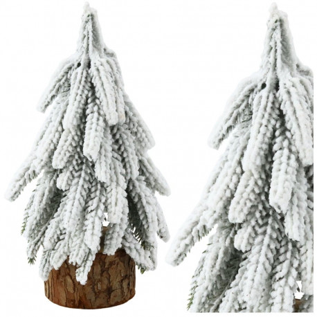 dekoratiivne kunstkuusk tüvel, lumega kaetud, 20 x 9 cm