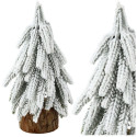dekoratiivne kunstkuusk tüvel, lumega kaetud, 20 x 9 cm