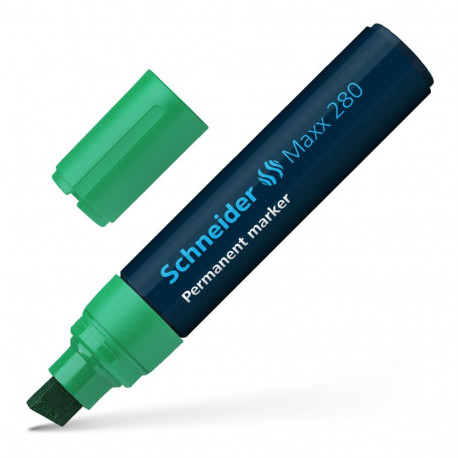 Permanent marker, 4-12 mm, chisel tip, SCHNEIDER "Maxx 280", green