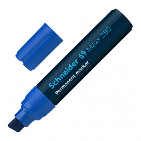 Permanent marker, 4-12 mm, chisel tip, SCHNEIDER "Maxx 280", blue
