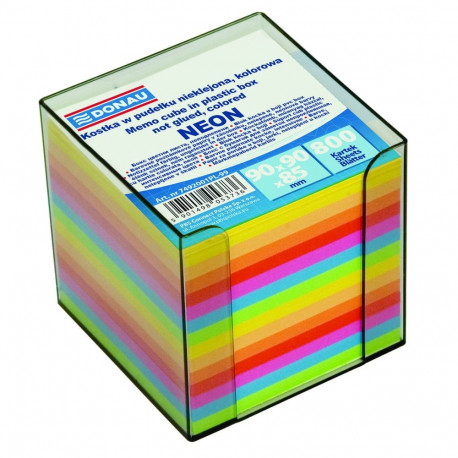 Notecube, 90x90x85 mm, with holder, DONAU, colorued
