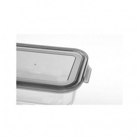 CONTAINER FOOD RECTAN GLASS W LID 0.65L