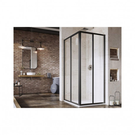 SHOWER CABIN BLACK SRV2+SRV2 90