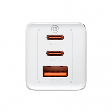 CHARGER BASEUS USB-A/USB-CX2 65W valge laadija