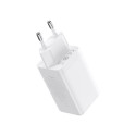 CHARGER BASEUS USB-A/USB-CX2 65W valge laadija