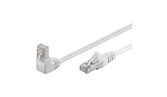 Goobay CAT 5e Patch Cable 1x 90° Angled, F/UTP, white 2 m