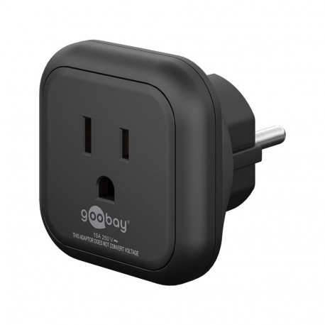 Goobay Travel Adapter USA/Japan to Europe, black