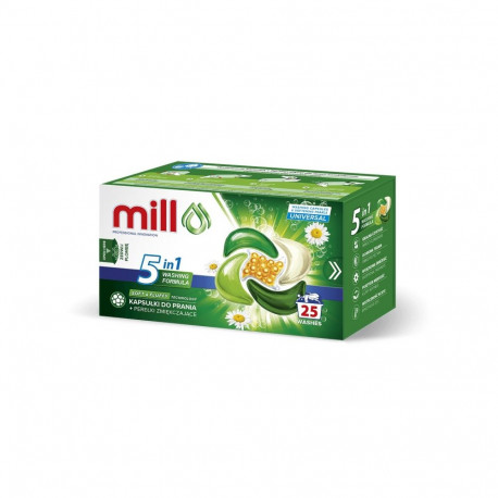 MILL PRO 5k pesukapslid + UNIVERSAL pehmendavad helmed, 25 tk
