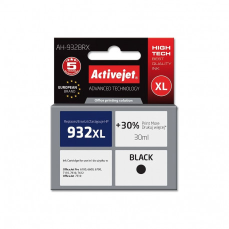 Activejet AH-932BRX Ink (replacement for HP 932XL CN053AE; Premium; 30 ml; black)