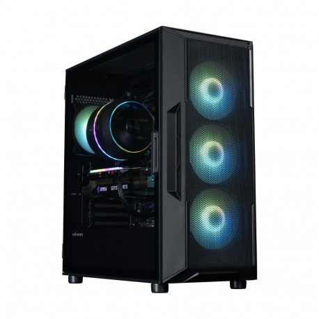 Arvutikorpus I3 NEO V2 Mid Tower 4 ARGB ventilaatorit, must