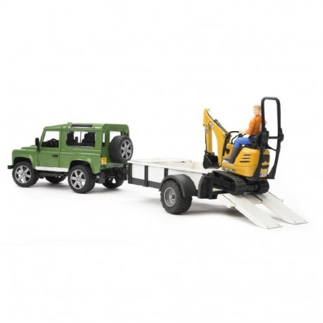 Bruder Land Rover with trailer and mini excava
