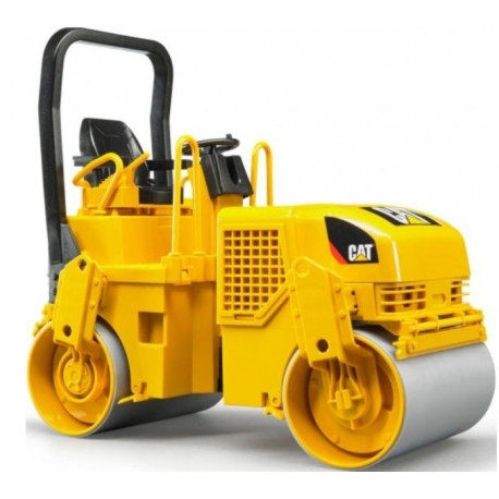 The Bruder Cat Asphalt Drum Compactor (model number 02433) is a 1:16 scale toy repl