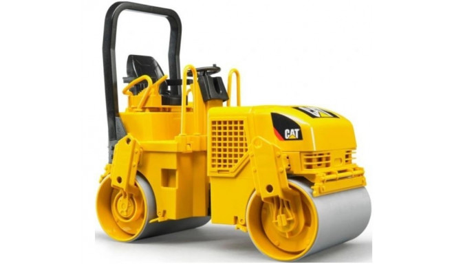 The Bruder Cat Asphalt Drum Compactor (model number 02433) is a 1:16 scale toy repl