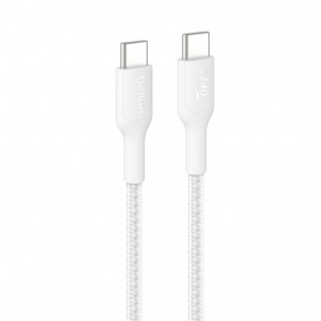 Belkin USB-C TO USB-C 240W 2.0, BRAIDED PCR, 1M White