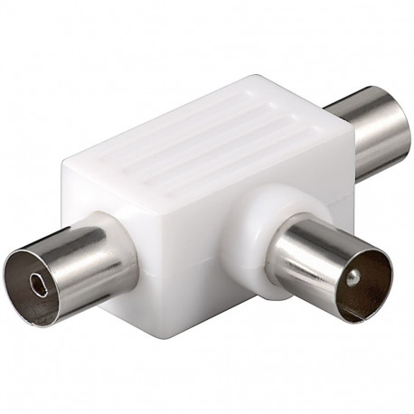 Goobay Coaxial T Adapter: Double Coaxial Socket > Coaxial Plug (10 tk)