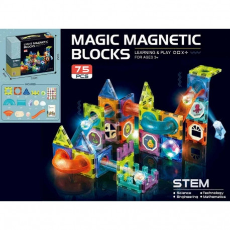 Glowing magnetic blocks 75 pieces