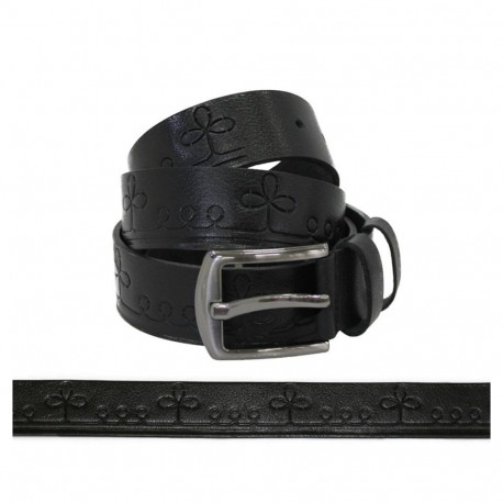 Nahast püksirihm ETNO mulk must 3,5 x 135 cm