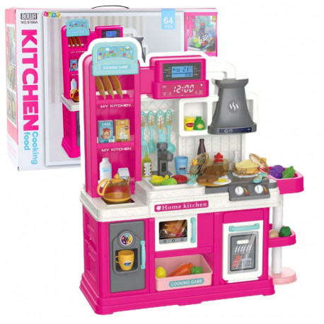 laste köök veeringlusega värvimuutev toit aur roosa 64 osa