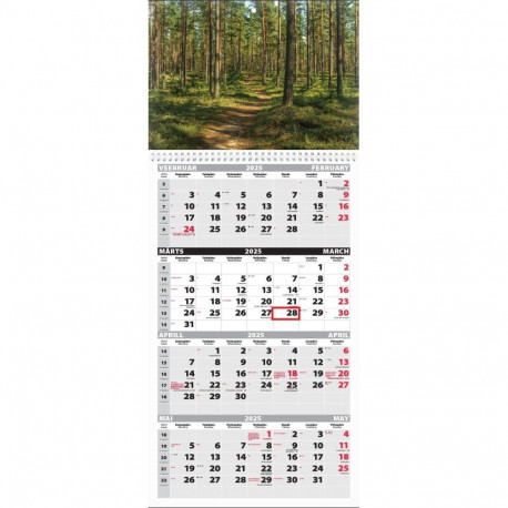 Seinakalender Quattro pilt nr. 8 (avatud mõõt 297x760mm) 2026a.