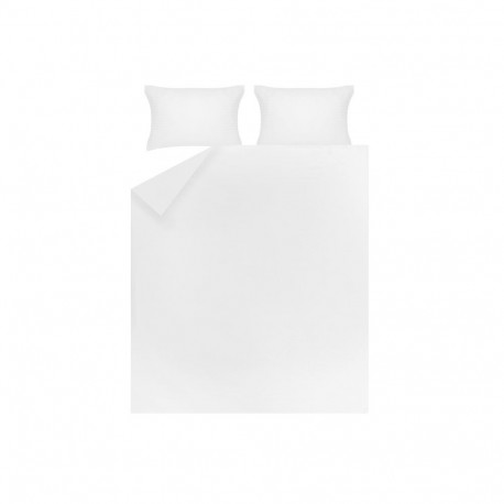 BED COV SET Striped White SATEEN 200x220