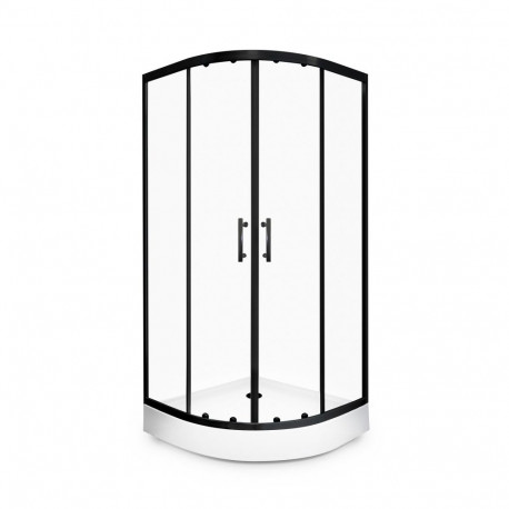 SHOWER ENCL QA098-90 KORFU BLACK 90X90
