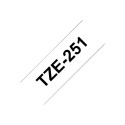 Brother | TZ-251 Laminated Tape | Black on White | TZe | 8 m | 2.4 cm