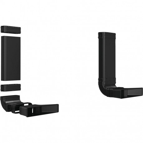1x L-Bogen HEZ9VDKR2, für Umluft-Set (schwarz, 6-teiliges Set)
