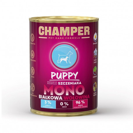 CHAMPER Puppy monoproteiin veiseliha märg koeratoit 400g