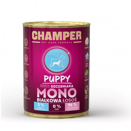CHAMPER Puppy monoproteiin lõhe märg koeratoit 400g