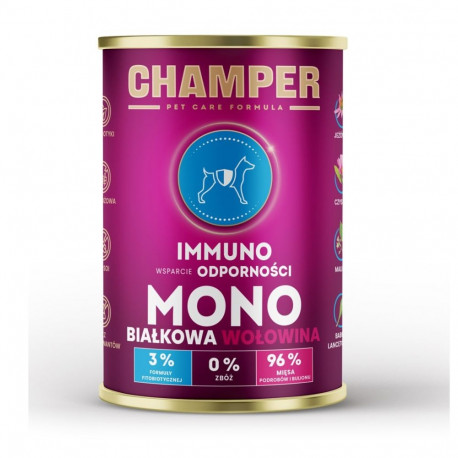 CHAMPER Immuno Monoprotein Beef - wet dog food - 400g