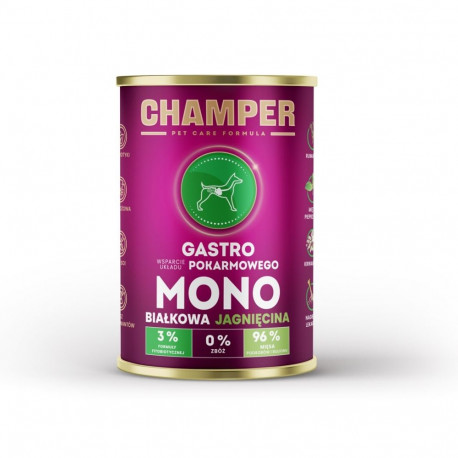 CHAMPER Gastro Monoprotein Lamb - wet dog food - 400g