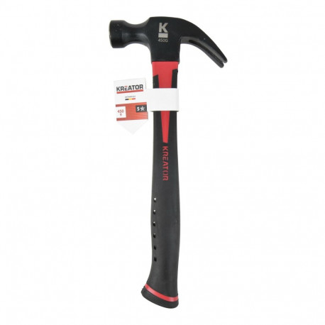 Claw Hammer, KREATOR, KRTH90503, Head length: 125 mm, Head width: 29 mm, Handle length: 285 mm