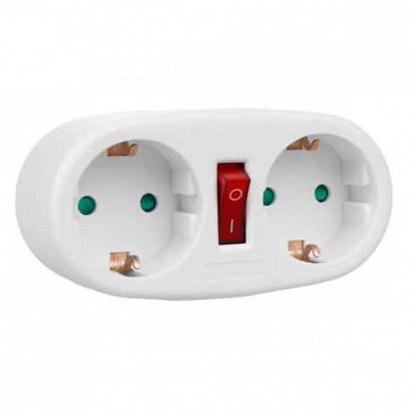 The Maclean MCE338 is a 2-way power splitter (double socket adapter) designed for T