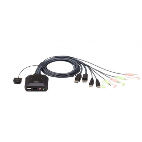 The ATEN CS22DP is a 2-Port USB DisplayPort Cable KVM Switch designed to let you co