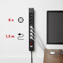 Power strip 8 sockets 1,5m MCE11 wall mount